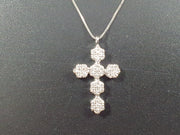 Collana Croce pavè in oro bianco 18k